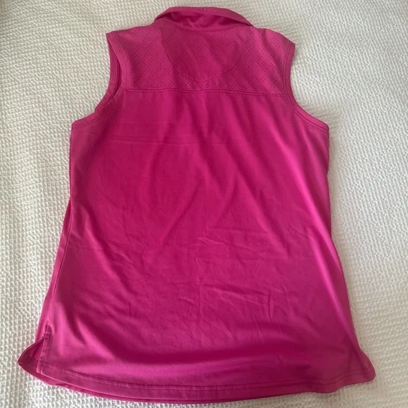 Pebble Beach Pink Sleeveless Polo Tank - Picture 2 of 4